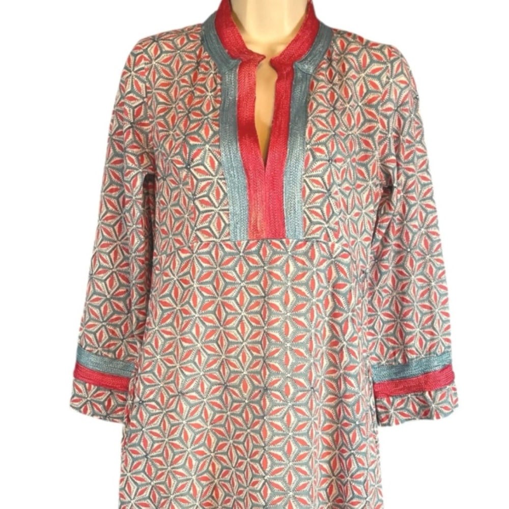 Roberta Roller Rabbit Red and Blue Geometric Dress